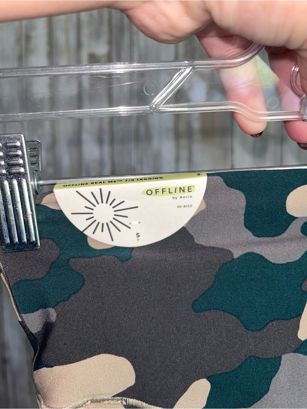 NWT Aerie OFFLINE Real Me 7/8 Leggings Camo High Rise Green Size Small S - Picture 5 of 6